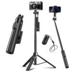 Selfie Stick Tripod Portable 50" Extendable Bluetooth Mobile Tripod with 360° Adjustable Holder, Phone Stand for Video Recording Shooting Vlogging YouTube Cooking, Black - Image 2