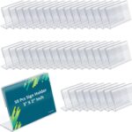 Shuban Acrylic Sign Holder L-Shape Acrylic Table Display Label Price Tag Name Card Holder Stands For School Office Counter Restaurants Supermarket (3 Inch W X 2 Inch H - 50Pcs) - Image 2