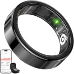 Smart Ring Health Tracker,Heart Rate&Sleep Tracking Wearable,Waterproof Fitness Ring for Women/Men,Free Subscription,Scratch-Resistant and Scratch-Free Smart Ring Fitness Tracker(Black, 7) - Image 2