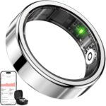 Smart Ring Health Tracker,Heart Rate&Sleep Tracking Wearable,Waterproof Fitness Ring for Women/Men,Free Subscription,Scratch-Resistant and Scratch-Free Smart Ring Fitness Tracker(Silver, 11) - Image 2
