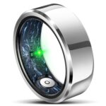 Smart Ring for Women Men,Fashion Modern Minimalist Fitness Ring & Sleep Tracker Ring with Heart Rate,Blood Pressure,Waterproof Health Ring,No Subscription,Travel-Friendly Couple Gift (Size 11,Silver) - Image 2