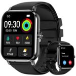 Smart Watches for Women Men, 1.83" HD Touchscreen, Bluetooth Calling, 130+ Professional Sports Modes, Heart Rate and Sleep Monitor, 5ATM Water-Resistant, Timer, Fitness Tracker for Android/iOS (Black) - Image 2