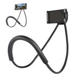 Sounce Lazy Neck Phone Holder Neck Hanging Mobile Cell Phone Stand 360 Rotating Flexible Long Arms Stand Clip Holder Compatibl with 4-7 Inches Smatphones - Black - Image 2