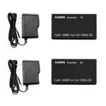 Speedio 60m HDMI Extender Repeater Over CAT6 Cable | Full HD 1080p 3D HDMI Signal Extender for TV, Projector, DVR | Transmitter/Sender + Receiver Set with 2 Power Adapters - Image 2