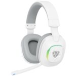SpinBot Ranger HX300 Wireless Bluetooth Over The Ear Headphones with up to 50ms Low Latency and Flip Boom Mic | 7 Mode RGB Lights | Dedicated Game Mode | Up to 18 Hours of Battery Backup (White) - Image 2