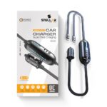 Stellar Drive 112W Super Fast Car Charger with 1.5m Extension Cable | 5-in-1 Multi-Port (PD Type-C + Dual USB-A + Built-in Type-C & Lightning Cable) | LED Display, 12V-24V Universal Car Charger - Image 2