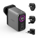 Stuffcool Nomad Pro 140W GaN Charger PD 3.1 AVS, Colour TFT Display,Super Fast Charging 2.0 Charges MacBook pro, Laptop, Smartphone, Gaming Laptop, Exchangeable EU,US,UK pins Works in 150+ Countries - Image 2