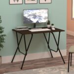 TABLE MAGIC City 90 Foldable Laptop Table Mat Finish Study Computer Desk, Dining Multipurpose Table Engineered Wood Epoxy Powder Coating Size 90 x 60 x 71 cm (Flowery Wenge) - Image 2