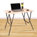 TABLE MAGIC City 90 Foldable Laptop Table Mat Finish Study Computer Desk, Dining Multipurpose Table Engineered Wood Epoxy Powder Coating Size 90 x 60 x 71 cm (Maple) - Image 2