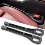 TASMAX 2 PCS Gap filler for car key and mobile organisers smart phone car interior accessories Between Seat and Console Compatible with Buckle Base Universal Car Seat Gap Filler (Black) new - Image 2