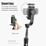 TECHNOVIEW Q08 Mini Gimbal Anti-Shake 1-Axis STABILIZER Extendable Selfie Stick Tripod, Wireless Remote for Smartphone, Black - Image 2