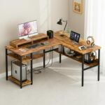 TEKAVO Daino L Shaped Desk, Computer Table for Home, Gaming, Work from Home Office Desk, Writing Workstation with Shelves,Forest (150x60x75 cm) | DIY - Image 2