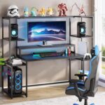 TEKAVO Gaming Table | 180 CM | Gaming Setup Desk with Hutch and Monitor Rise | Computer Table for Home pc | DIY | Black - Image 2