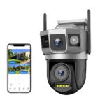 TP PLUS 3MP Full HD Smart Wi-Fi CCTV Home Security Camera 360° with Pan Tilt Bulb Camera View & Talk 128GB SD Card (New Dual Lens PTZ) - Image 2