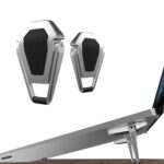Techzere Laptop Stand Portable Zinc Alloy Mini Stand Laptop Riser Invisible Foldable Ergonomic Stand Cooling Pad (Silver-1 Pair) - Image 2