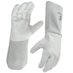 Tig Welding Gloves, Animal Handling, Also Suitable For Grilling, Fire Pot, Gardening And More, Heat Resistant Cowhide Leather, Long 14 Inch Forearm Protection Hst-100, Pack Of 1 - Image 2