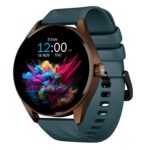 Titan Crest 1.43” AMOLED Smart Watch with BT Calling, AI Morning Briefs, Functional Crown, Health Tracking, Aluminium Body, 100+ Sports Modes, Smartwatch for Men and Women - Teal Silicone Strap - Image 2