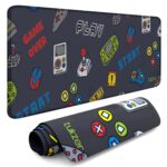 Tukzer Large Size (795mm x 298mm x 2mm) Extended Gaming Mouse Pad| Stitched Embroidery Edges| Non-Slip Rubber Base |for Computer Laptop | Keyboard Mouse Pad for Office & Home (Retro-Game) - Image 2
