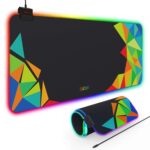 Tukzer RGB RETRO Extended Gaming Mouse Pad, High-Speed Mouse Tracking & Control | with LED Glowing Backlight 13 Lighting Modes| Desk Mat for Computer Laptop Keyboard (795mm x 298mm x 3.45mm, Abstract) - Image 2