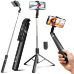Tygot T9 3-in-1 Selfie Stick Tripod with Wireless Bluetooth Remote & 360° Rotation, Extendable up to 170cm, Portable, Lightweight Stand for Mobile & Action Cameras, Adjustable Telescopic Pole (Black) - Image 2