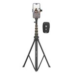 Tygot X-1 PRO 78-Inches (200cm) Aluminium Tripod with Bluetooth Remote, Mobile Holder, Phone Stand for Ring Light, GoPro & Camera, Light Stand for Video Recording, Shooting, Streaming, Reels, YouTube - Image 2