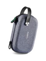 UGREEN Leather Travel Case Gadget Bag, Portable Electronics Accessories Organiser, Cable Tidy Storage Box Pouch, with Double Layer, Zipper, Snap Hook, Carrying Strap, Small, Grey, 5.08 Inch, 2.83 Inch - Image 2
