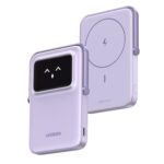 UGREEN Uno Power Bank 5000mAh Magnetic Wireless, 20W Fast Charging Portable Charger with Foldable Stand, TFT Display Compatible with iPhone 15/15 Plus/15 Pro/15 Pro Max/14/13/12 Series, Purple - Image 2