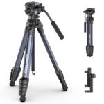 ULANZI Ombra Video Ⅱ Camera Tripod with Fluid Head, 61.5" Travel Tripod with 360° Rotated Arca Quick Release Plate, Portable Stand for Phone Camera Vlogging Video Shooting with Carry Bag Phone Clamp - Image 2