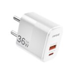 UN1QUE 36W GaN Fast Charger 2 in 1 PD QC Dual Port Type C Adapter, Compact Fast Charger Adapter for iPhone, Samsung, Realme, Xiaomi, Vivio, Oppo, Android, White (36W Charger) - Image 2