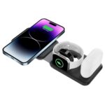 UNIGEN UNIFOLD 3in1 Wireless Magnetic Mag-Safe for iPhone 17/16 Plus/17/16 Pro/17/16 Pro Max,15/15 Plus/15 Pro/15 Pro Max,14/13/12 Series, AirPods 3rd/2nd, Series 9/8/7/6/5/4/SE-Black - Image 2