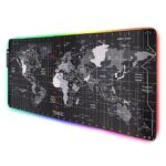VERITY RGB Gaming Mouse Pad, Soft Glowing 14 LED Modes, Gaming Desk Keyboard Pad Mat, World Map Large LED, Non-Slip Rubber Base - 80 x 30 Cm - Image 2