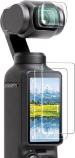 VERTUS® Premium Tempered Glass Screen Protector for DJI Osmo Pocket 3 Vlogging Camera || Anti Scratch || Edge to Edge Protection || 9H Hardness Ultra HD (2 Lens Protector + 2 LED Screen Protector Set) - Image 2