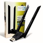 VIBOTON Smacc USB WiFi Adapter with Bluetooth 5.1 – Dual Band 1300Mbps Wireless Dongle 2.4GHz/5.8GHz – USB 3.0 802.11ac with High-Gain Antenna – Bluetooth Receiver for Laptop & Desktop (Black) - Image 2