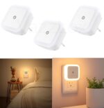 VazzLox Night Lamp for Bedroom 3PCS Smart Sensor Automatic ON/OFF Dim LED Light Energy Saving 0.5W Night Light Long Life Plug in Bed Lamps for Bedroom Lights for Hallway Stairs Kitchen Bathroom (Warm) - Image 2