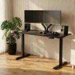 Velocity Electric Height Adjustable Desk with one Piece Top | 80 Kg Weight Capacity | 5 Year Warranty | Sit-Stand Ergonomic Table | 3 Memory Preset (Matt Black, Table top - 120cm) - Image 2