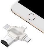 WeFly 4 in 1 OTG Flash Drive 64GB 4 in 1 with Light-ning, Micro USB, USB A, Type-C Interface Mini Hangable Pen Drive for iOS & Android Compatible with Phone, Pad, Android, PC and More Devices - Image 2