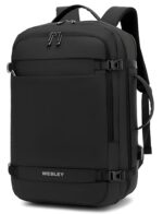 Wesley Luxur 45 Ltrs Overnighter Expandable Travel Laptop Backpack, Flight Cabin Approved Carry On with 16 inch Laptop Compartment, Anti Theft feature business/Travel/Weekender/college Charcoal Black - Image 2