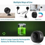 WiFi Spy Camera Hidden for Home Outdoor High HD Focus Spy Magnet Mini Live Stream Night Vision IP Wireless 1080P Audio Video Hidden Indoor Nanny Camera for Home Offices Security - Image 2