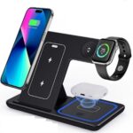 Wireless Charger, 3 in 1 Charger Station for Apple iPhone/Iwatch/Airpods,iPhone 14,13,12,11 (Pro, Pro Max)/Xs/Xr/Xs/X/8(Plus),Iwatch 7/6/Se/5/4/3/2,Airpods 3/2/Pro,Black-1 - Image 2