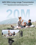 Wireless Microphone for Youtubers, Vlogging, Singing with Noise Cancelling, Karaoke Mic, Camera & Phone Recording, Portable Clip-On, Collar/Lavalier Design & Bluetooth Condenser Mic - Image 2