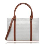 Women's Laptop Tote Bag, 14 Inch Professional Work Bag Water-Resistant PU Leather Briefcase Messenger Shoulder Bag - Image 2