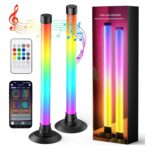 XERGY 270° RGBIC Ambient Table Lamp,15 LEDs, App + IR Remote + Button Control, Dynamic Music Sync Mode with inbuilt Mic, Timer, Mood Light for TV, Bedroom, Gaming, Office (USB Powered, 5W) Pack of 2 - Image 2