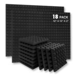 YGM Acoustic Foams® Pyramid Acoustic Panels 12″×12″×2″ Thick | 38 Density Acoustic Foams for Echo Reduction & Sound Absorption | Sound Proof Foam for Room & Studio | Charcoal Black, Set of 18 - Image 2