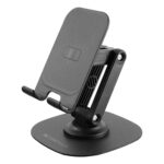 ZEBRONICS MTS200, Foldable Mobile Holder, Upto 9.6 inches, 360° Rotatable, Stepless Multi Angle Adjustment, Anti-Skid Base & Resting pad, Lightweight & Handy, Compatible with Mobile & Tablet (Black) - Image 2