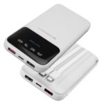 ZEBRONICS MW60 Power Bank, 10000 mAh, Rapid Charge, 20W Output, Outputs - Dual USB | Dual Type C | Lightning, Type C PD, LED Indicator, Built in I/O Cables, Made in India (White) - Image 2