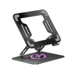 ZEBRONICS NS3000 PRO 360° Rotatable Laptop Stand, Supports up to 17” (43cm) Laptops, Tablets, Supports Max 5kg, Carbon Steel with Anti Rust Body, Anti-Slip/Scratch Silicone Pads - Image 2