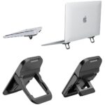 ZORBES® Portable Invisible Laptop Riser Stand, 2 Mini Self-Adhesive Alloy Metal Folding Desk Stand, Lightweight Laptop Desk Feet for MacBook, Lenovo, HP, Dell, Laptops & Tablets, 2pc (Black) - Image 2