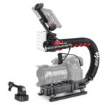 Zeadio Camera Stabilizer, Handle Grip Handheld Stabilizer with LED Video Light and Microphone, Fits for All Camcorder, Camera, DSLR, Action Camera and All Smartphones - Image 2