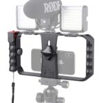 Zeadio Smartphone Video Cage Rig, Filmmaking Vlogging Case, Phone Stabilizer Tripod Mount with Wireless Remote Shutter Fits for All iPhone and Android Smartphones, Black - Image 2