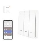 ZigBee3.0 Smart Switch 3 Gang Wireless Scene Switch, ZigBee Smart Light Switch Need Zigbee Hub Work with Tuya Smart Life APP Smart Button Scene Remote for Tuya Smart Home Devices (3 Gang) - Image 2